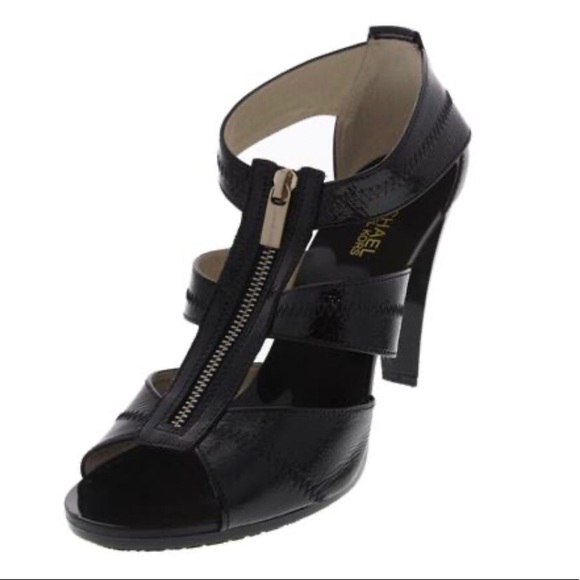MK Berkley Zip-up Dress Sandals Patent Leather - Picture 1 of 4